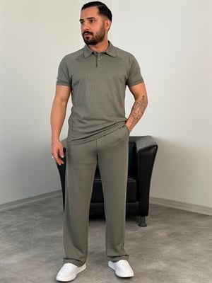 POLO YAKA ÇİZGİLİ OYS KUMAŞ TAKIM ÇAĞLA YEŞİLİ