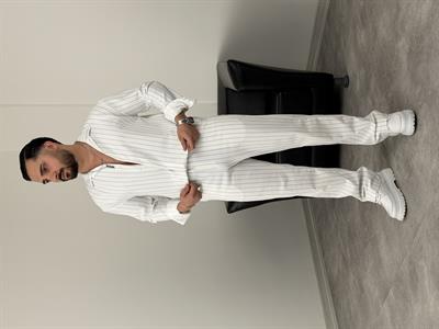 PREMİUM ÇİZGİLİ CRAP TAKIM BEYAZ