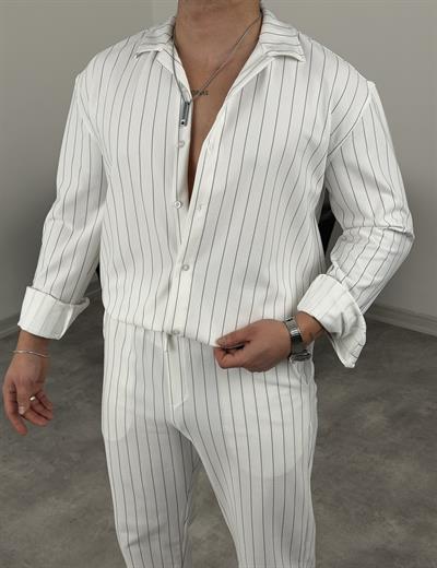 PREMİUM ÇİZGİLİ CRAP TAKIM BEYAZ