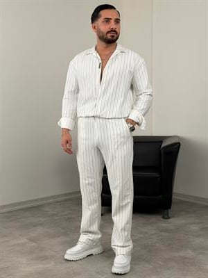 PREMİUM ÇİZGİLİ CRAP TAKIM BEYAZ