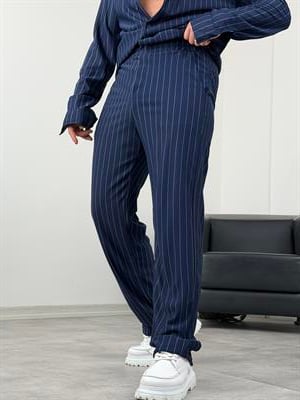 PREMİUM ÇİZGİLİ CRAP TAKIM LACİVERT