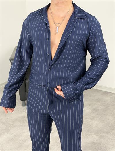 PREMİUM ÇİZGİLİ CRAP TAKIM LACİVERT