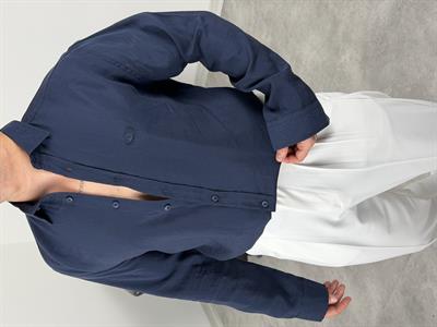 PREMİUM  P NAKIŞ MODAL KUMAŞ  UZUNKOL GÖMLEK LACİVERT