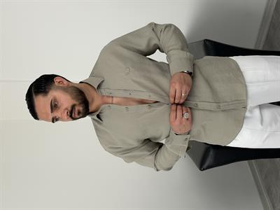 PREMİUM  P NAKIŞ MODAL KUMAŞ  UZUNKOL GÖMLEK SU YEŞİLİ