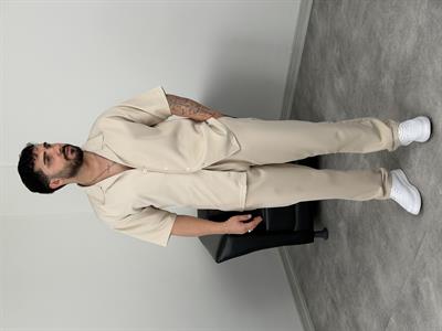 PREMİUM YAZLIK DABIL KUMAŞ TAKIM BEJ