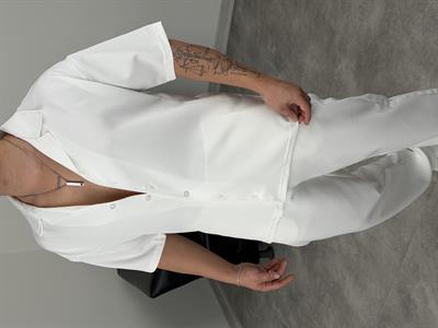 PREMİUM YAZLIK DABIL KUMAŞ TAKIM BEYAZ