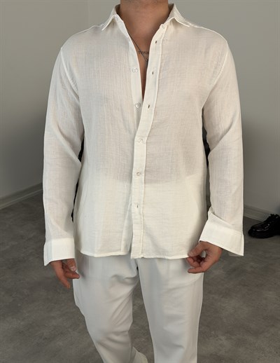 RAHAT KALIP %100 PAMUK MÜSLİN GÖMLEK BEYAZ