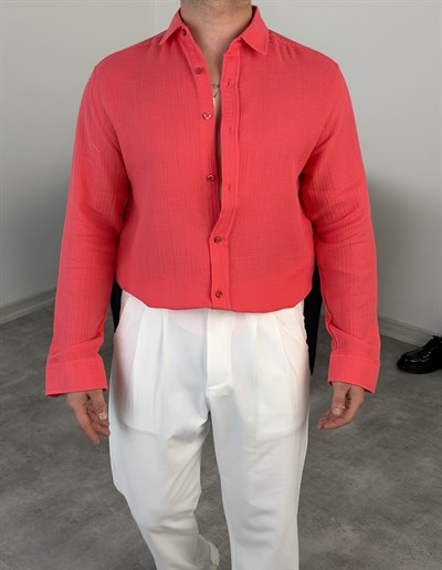 RAHAT KALIP %100 PAMUK MÜSLİN GÖMLEK FUŞYA