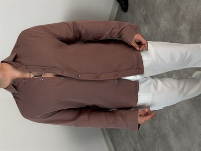 RAHAT KALIP %100 PAMUK MÜSLİN GÖMLEK KAHVE