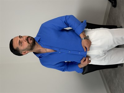 RAHAT KALIP %100 PAMUK MÜSLİN GÖMLEK MAVİ