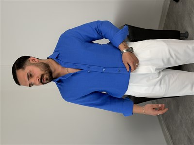 RAHAT KALIP %100 PAMUK MÜSLİN GÖMLEK MAVİ