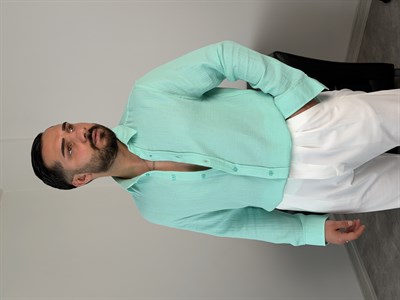 RAHAT KALIP %100 PAMUK MÜSLİN GÖMLEK MİNT YEŞİLİ