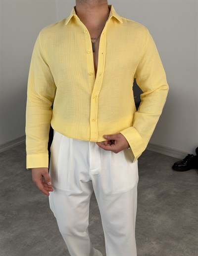 RAHAT KALIP %100 PAMUK MÜSLİN GÖMLEK SARI