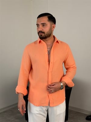 RAHAT KALIP %100 PAMUK MÜSLİN GÖMLEK TURUNCU