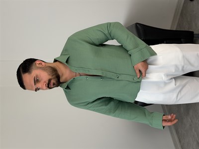 RAHAT KALIP %100 PAMUK MÜSLİN GÖMLEK YEŞİL