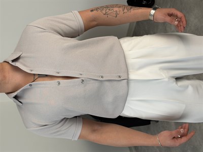 REGULAR FİT DUBLE KOL PAMUK ÖRME KISAKOL GÖMLEK GRİ