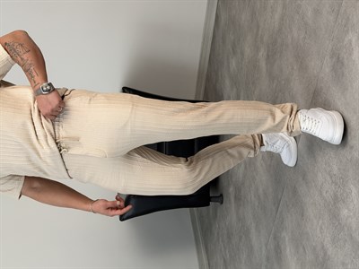 REGULAR FİT YAZLIK TAKIM BEJ