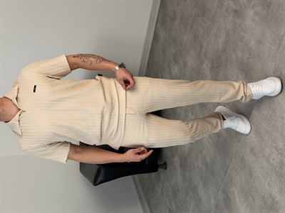 REGULAR FİT YAZLIK TAKIM BEJ