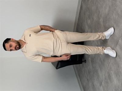 REGULAR FİT YAZLIK TAKIM BEJ