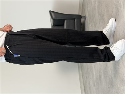 ŞERİT DETAYLI %100 KETEN BAGGY PANTOLON SİYAH