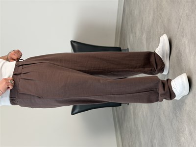 SÜPER BAGGY KALIP PİLELİ BAGGY PANTOLON KİREMİT