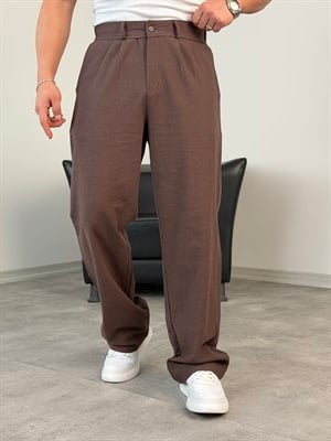 SÜPER BAGGY KALIP PİLELİ BAGGY PANTOLON KİREMİT