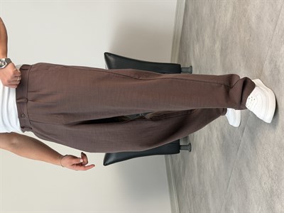 SÜPER BAGGY KALIP PİLELİ BAGGY PANTOLON KİREMİT