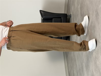 SÜPER BAGGY KALIP PİLELİ BAGGY PANTOLON ACI KAHVE