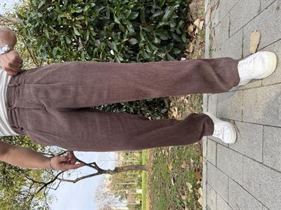 TEK PİLE HAM KADİFE BAGGY ACI KAHVE