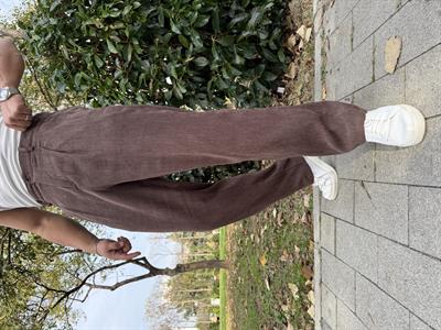 TEK PİLE HAM KADİFE BAGGY ACI KAHVE