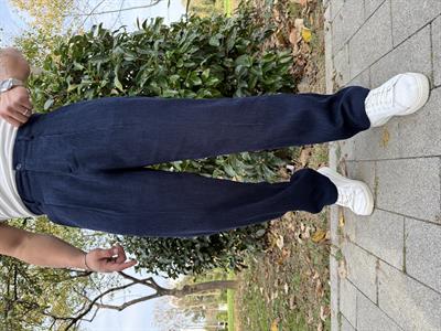 TEK PİLE HAM KADİFE BAGGY LACİVERT