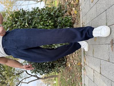 TEK PİLE HAM KADİFE BAGGY LACİVERT