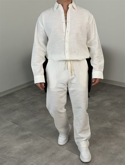 VİSKON %100 PAMUK TAKIM BEYAZ