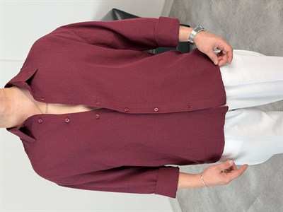 VK %100 UZUNKOL KETEN GÖMLEK MÜRDÜM