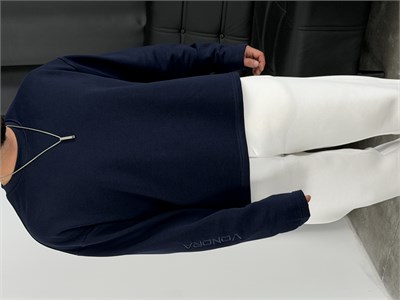 Vondra Nakış Premium Basic 3 İplik Şardonsuz Sweatshirt Lacivert
