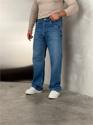 W11 Süper Baggy Kot Pantolon Açık Mavi