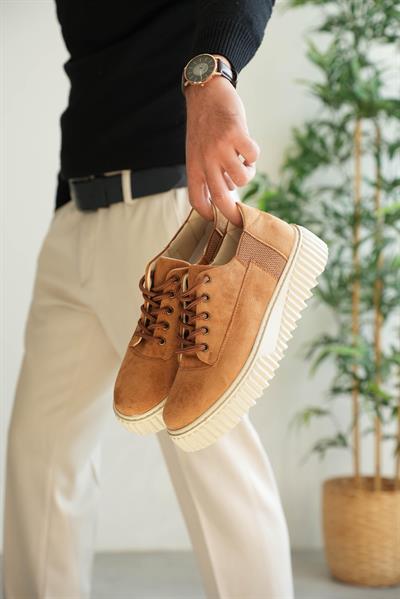 YAN ORTURTMALI KALIN TABAN AYAKKABI KAHVE