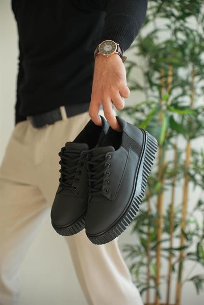 YAN ORTURTMALI KALIN TABAN AYAKKABI SİYAH