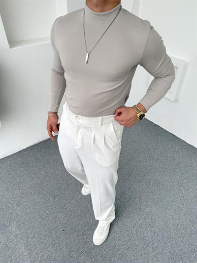 Yarım Balıkçı Crap Kumaş Sweatshirt Gri