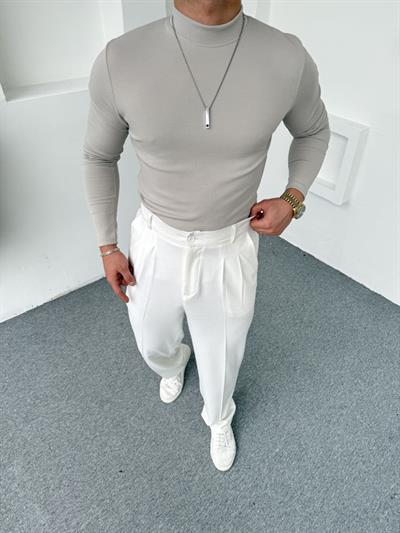 Yarım Balıkçı Crap Kumaş Sweatshirt Gri