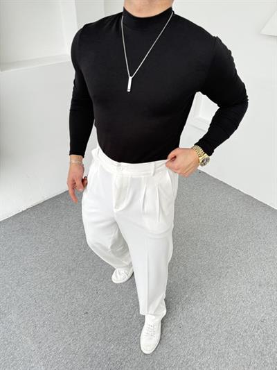 Yarım Balıkçı Crap Kumaş Sweatshirt Siyah