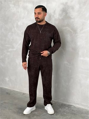 Yıkamalı Yüksek Kalite Oversize Takım Acı Kahve