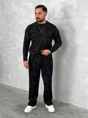 Yıkamalı Yüksek Kalite Oversize Takım Siyah