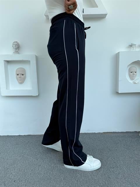2 İPLİK BAGGY ŞERİTLİ PANTOLON LACİVERT