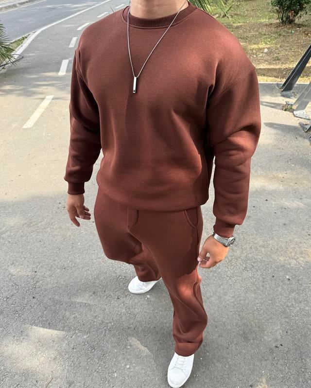 BASİC 3 İPLİK ŞARDONLI TAKIM ACI KAHVE