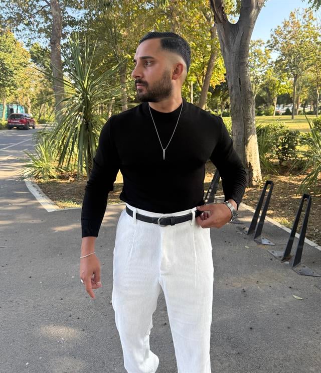 BİSİKLET YAKA TRİKO SWEATSHİRT SİYAH