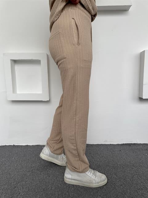 Burgu Desen İthal Baggy Pantolon Bej