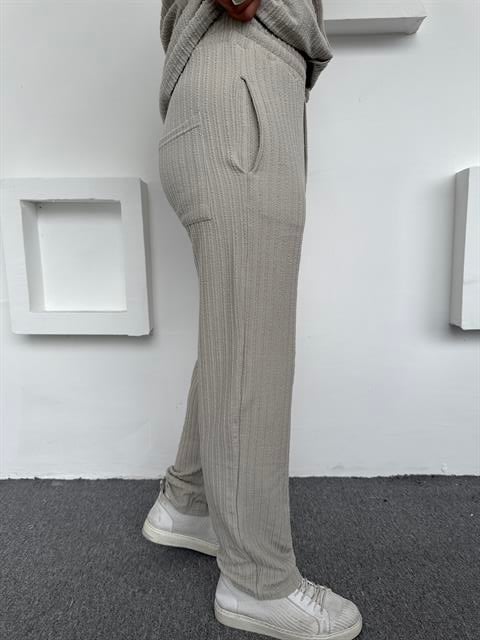 Burgu Desen İthal Baggy Pantolon Gri