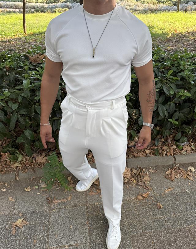 CRAP PİLELİ BAGGY TİŞÖRT TAKIM BEYAZ