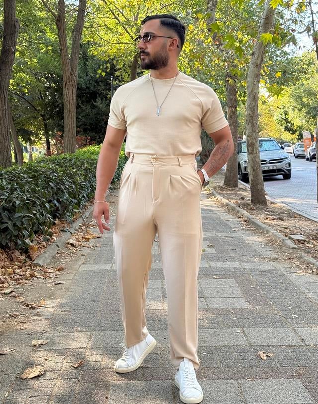 CRAP PİLELİ BAGGY TİŞÖRT TAKIM KREM